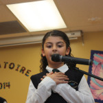 Student at a microphone